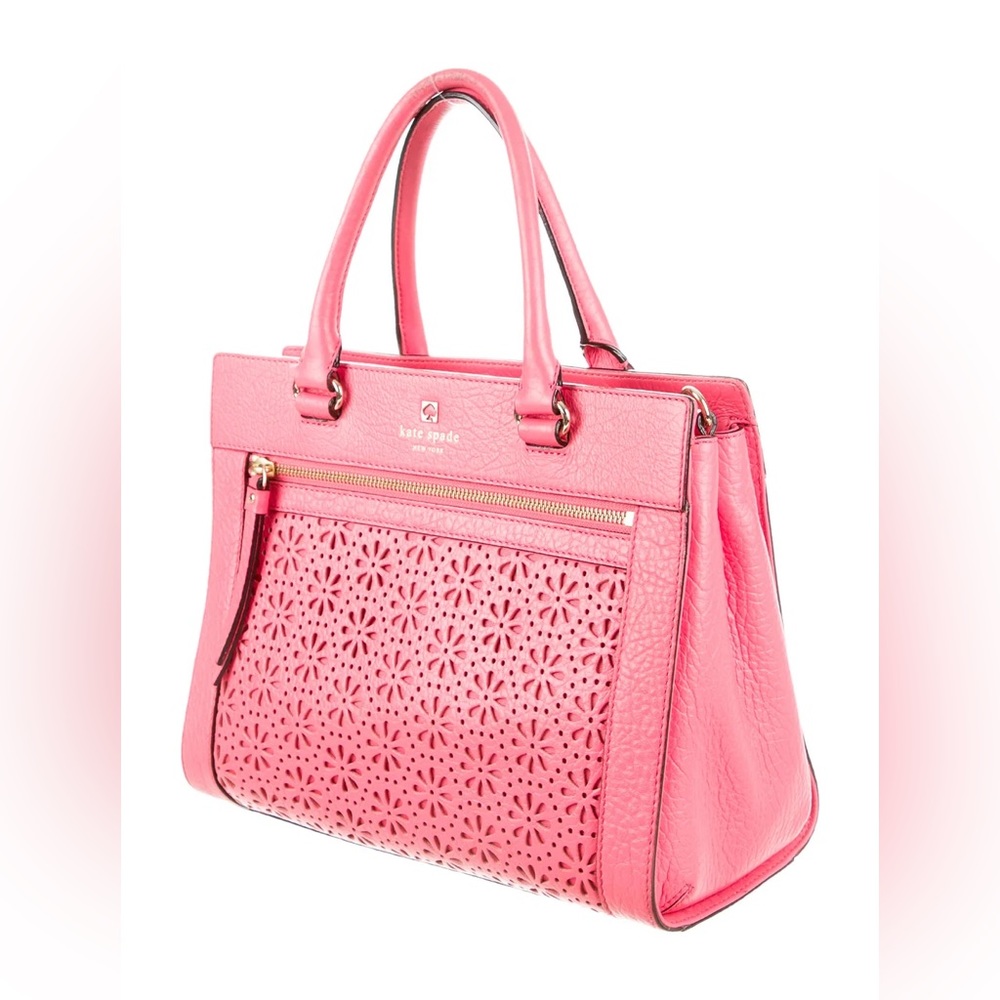 KATE SPADE Laser-Cut Floral Lattice Satchel *NWOT* - Picture 3 of 15